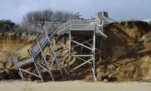 Damage to the stairs at Nauset Beach - no, this isn't my picture (click the image to see a gallery of pictures)