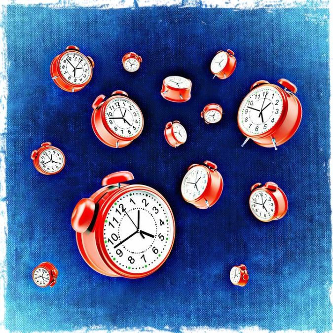 clocks flying through space