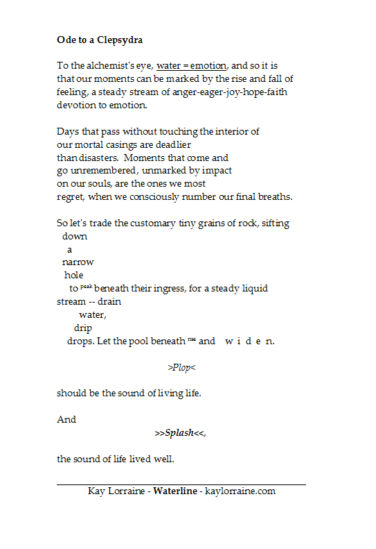 Ode to a Clepsydra